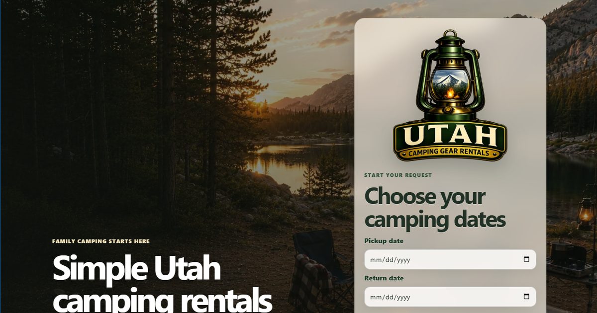 Utah Camping Gear Rentals project proof preview